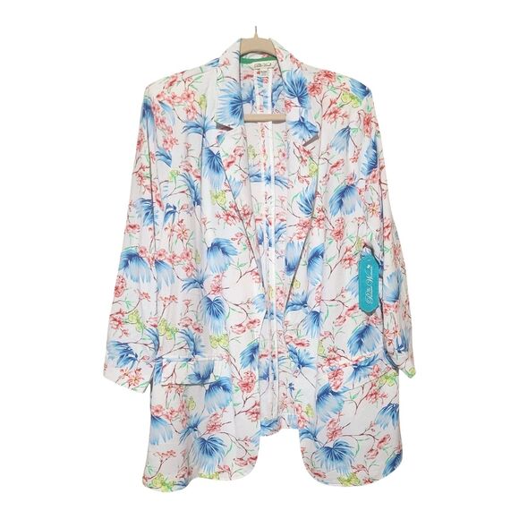 The Pioneer Woman Boyfriend Blazer Plus XXL/XXXL Multicolor Floral Garden New - Picture 7 of 10